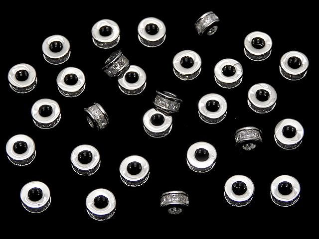メタルパーツ ロンデル5×5×2.5mm シルバー(CZ付) 2個 サムネイル4