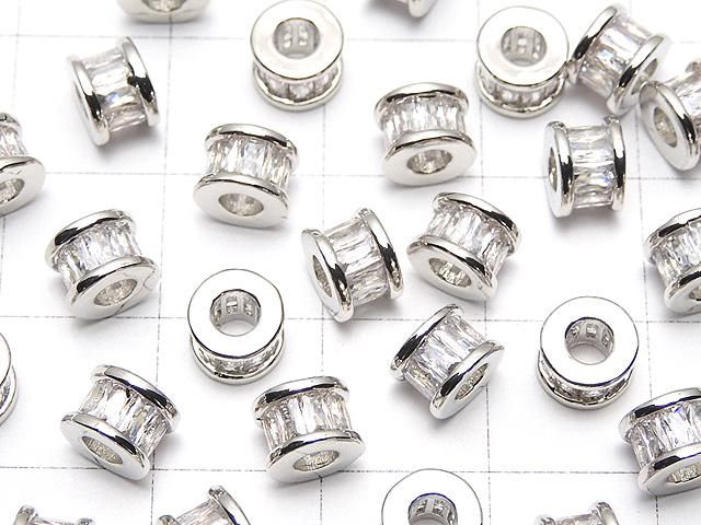 メタルパーツ ロンデル6×6×4.5mm シルバー(CZ付) 2個 サムネイル3
