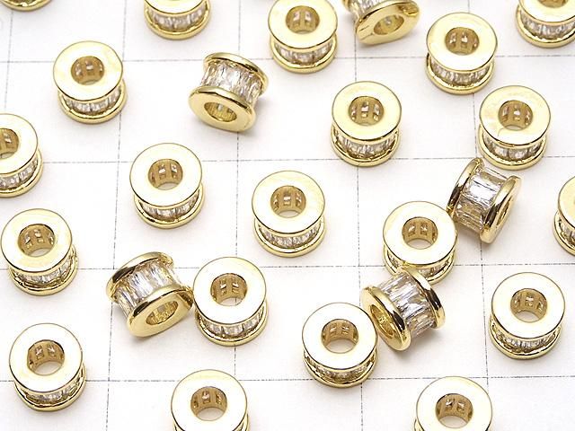 メタルパーツ ロンデル6×6×4.5mm ゴールド(CZ付) 2個 サムネイル3