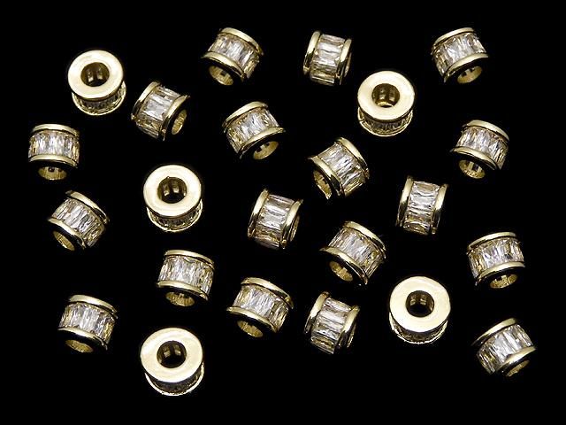メタルパーツ ロンデル6×6×4.5mm ゴールド(CZ付) 2個 サムネイル4