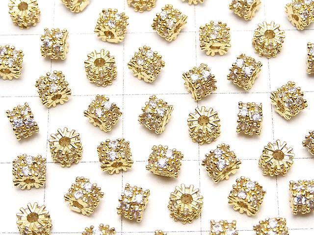 メタルパーツ ロンデル4×4×3.5mm ゴールド(CZ付) 2個 サムネイル3