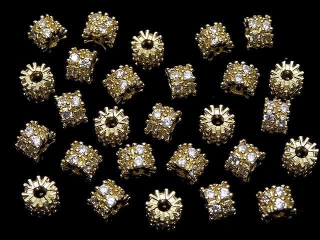 メタルパーツ ロンデル6.5×6.5×5mm ゴールド(CZ付) 2個 サムネイル4