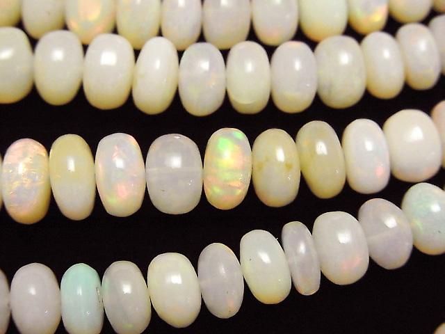 【動画】エチオピア産オパールAA++ ロンデル(ボタン) 1連(約41cm)の画像