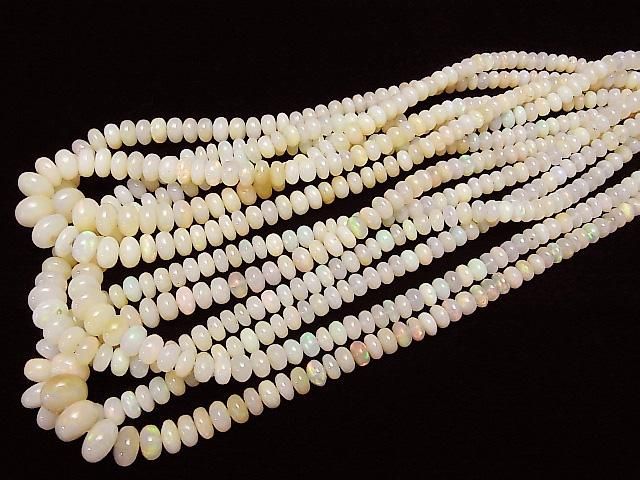【動画】エチオピア産オパールAA++ ロンデル(ボタン) 1連(約41cm) サムネイル4