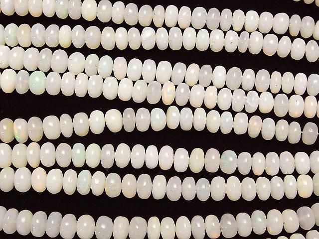 【動画】エチオピア産オパールAA++ ロンデル(ボタン) 1連(約42cm) サムネイル3