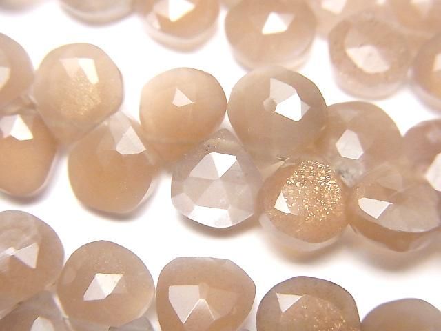 【動画】宝石質ブラウンムーンストーンAA++ マロン ブリオレットカット 1連(約18cm)の画像