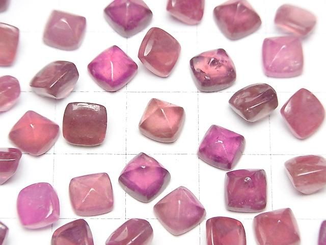 【動画】宝石質ルビーAAA- シュガーローフカット6×6mm 2個 サムネイル2