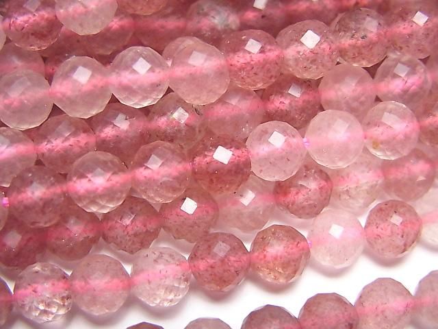 【動画】【素晴らしい輝き】ピンクエピドート ラウンドカット6mm 1連(約37cm)の画像