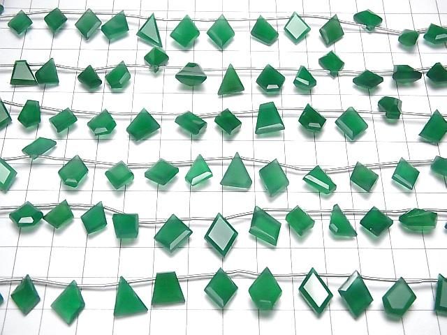 【動画】宝石質グリーンオニキスAAA ファンシーシェイプカット 1連(約14cm) サムネイル4