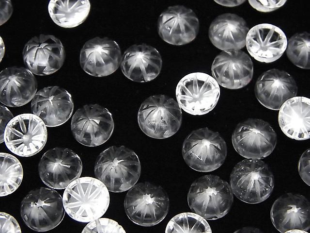 【動画】宝石質クリスタルAAA 彫刻入りラウンド カボション8×8mm 5個 サムネイル4