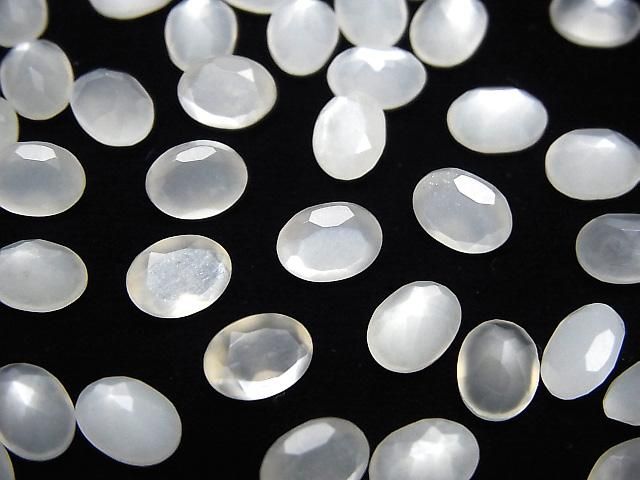 【動画】宝石質ホワイトムーンストーンAAA ルース オーバルファセットカット8×6mm 5粒 サムネイル3