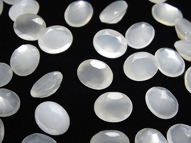 【動画】宝石質ホワイトムーンストーンAAA ルース オーバルファセットカット10×8mm 3粒 サムネイル3