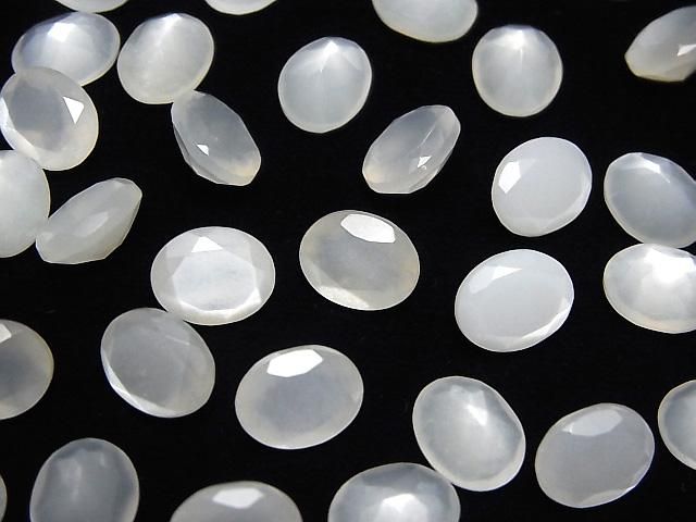 【動画】宝石質ホワイトムーンストーンAAA ルース オーバルファセットカット10×8mm 3粒 サムネイル4