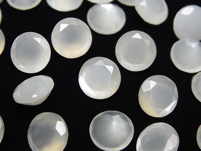 【動画】宝石質ホワイトムーンストーンAAA ルース ラウンドファセットカット10×10mm 3粒の画像