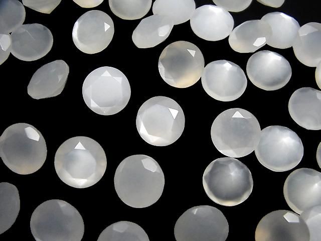 【動画】宝石質ホワイトムーンストーンAAA ルース ラウンドファセットカット10×10mm 3粒 サムネイル4