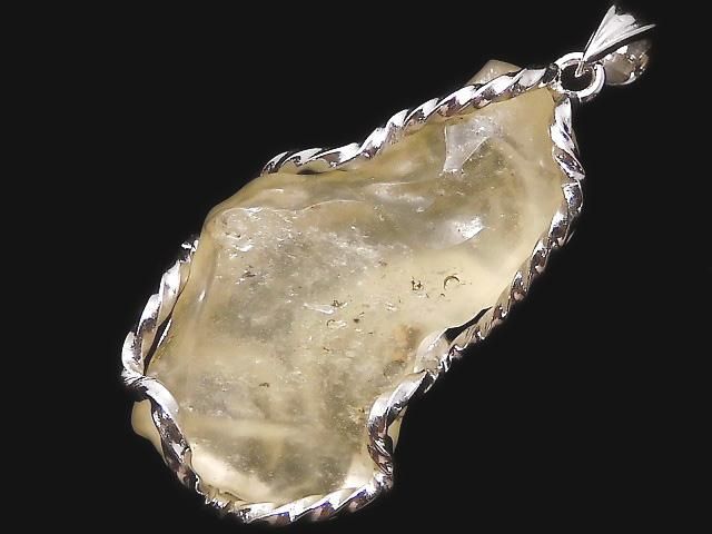 【動画】【1点もの】リビアングラス ラフロックタンブル ペンダントトップ SILVER925製 NO.444の画像