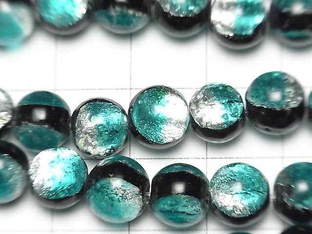 【動画】とんぼ玉 ラウンド8mm 【ブルーグリーン/蓄光タイプ】 1/4連~1連(約36cm) サムネイル2
