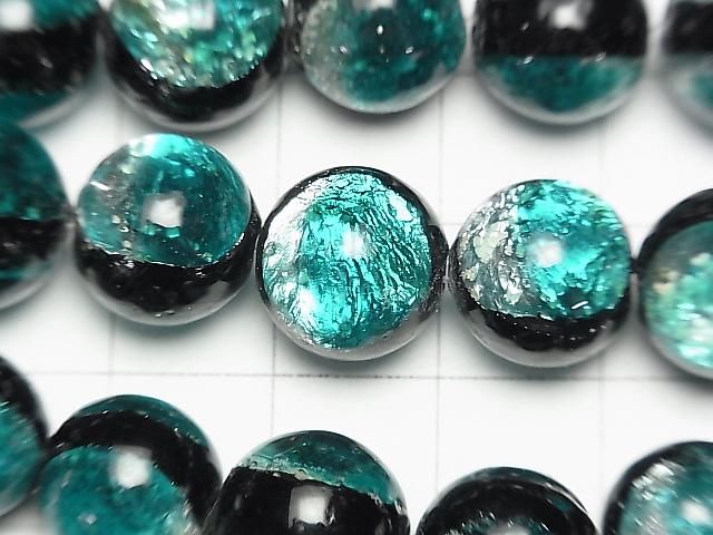 【動画】とんぼ玉 ラウンド12mm 【ブルーグリーン/蓄光タイプ】 1/4連~1連(約34cm) サムネイル2