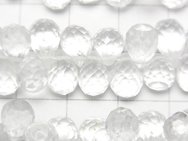 【動画】宝石質クリスタルAAA- ドロップ ブリオレットカット 半連/1連(約18cm) サムネイル2