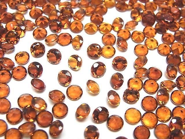 【動画】宝石質マデイラシトリンAAA ルース ラウンドファセットカット4×4mm 5粒の画像
