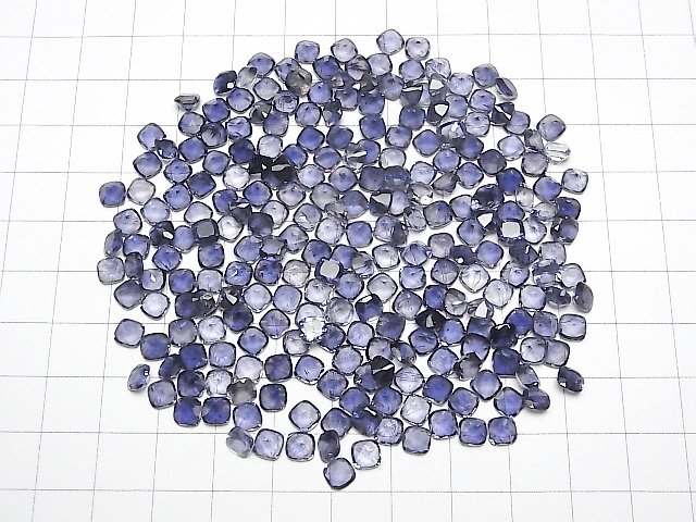 【動画】宝石質アイオライトAAA ルース スクエアファセットカット5×5mm 5粒