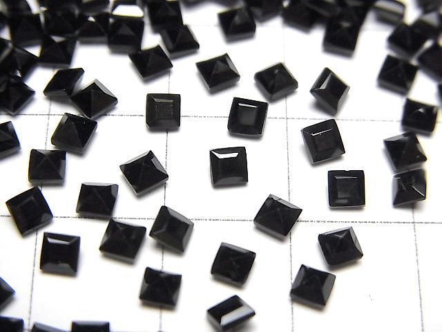 【動画】宝石質ブラックスピネルAAA ルース スクエアファセットカット3×3mm 10粒 サムネイル2
