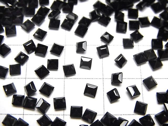 【動画】宝石質ブラックスピネルAAA ルース スクエアファセットカット3×3mm 10粒 サムネイル3