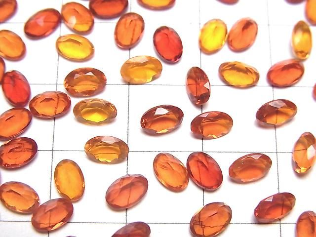 【動画】宝石質メキシカンオパール(ファイヤーオパール)AAA ルース オーバルファセットカット6×4mm 2粒 サムネイル3