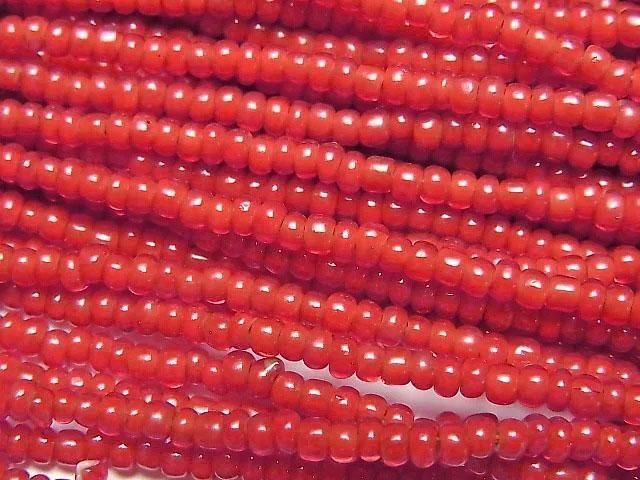 【動画】インディアン ホワイトハーツビーズ ロンデル(ボタン)2.5×2.5×1.5mm 1連(約44cm)の画像