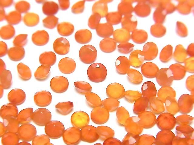 【動画】宝石質カーネリアンAAA ルース ラウンドファセットカット3×3mm 10粒の画像