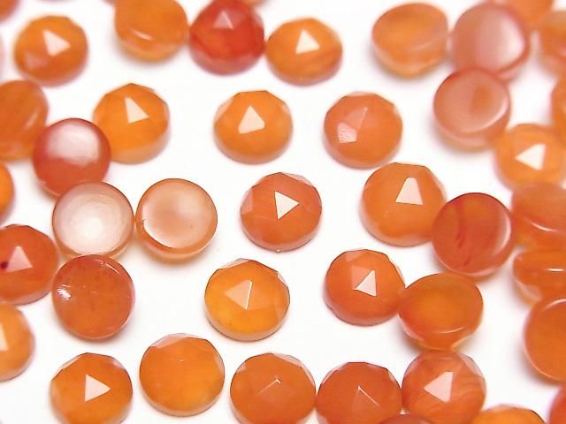 【動画】カーネリアンAAA ラウンド ローズカット6×6mm 5個の画像