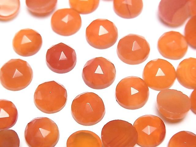 【動画】カーネリアンAAA ラウンド ローズカット8×8mm 4個の画像