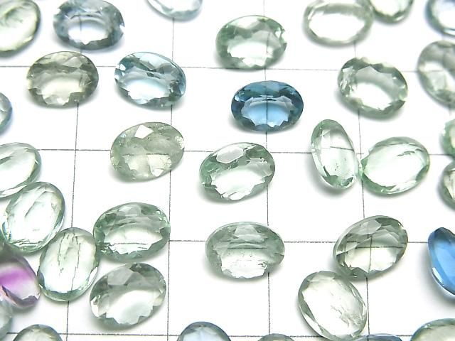 【動画】宝石質グリーンフローライトAAA ルース オーバルファセットカット8×6mm 5粒 サムネイル3