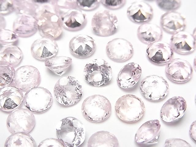 モルガナイト ルース ラウンドファセットカット6×6mm 3粒