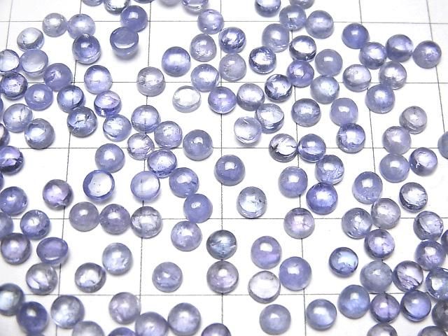 【動画】宝石質タンザナイトAAA- ラウンド カボション4×4mm 5個 サムネイル4