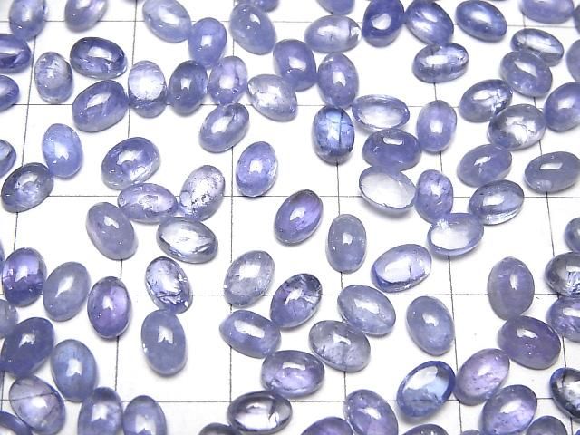 【動画】宝石質タンザナイトAAA- オーバル カボション6×4mm 3個 サムネイル4