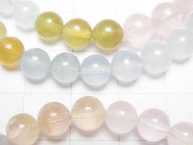 【動画】ベリルミックス(マルチカラーアクアマリン)AAA- ラウンド6.5mm カラーグラデーション 1連(ブレス) サムネイル2
