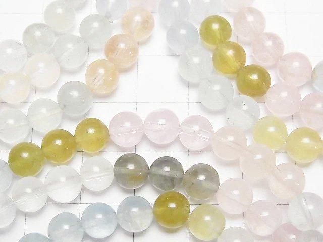 【動画】ベリルミックス(マルチカラーアクアマリン)AAA- ラウンド6.5mm カラーグラデーション 1連(ブレス) サムネイル3