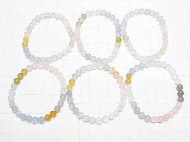 【動画】ベリルミックス(マルチカラーアクアマリン)AAA- ラウンド6.5mm カラーグラデーション 1連(ブレス) サムネイル4