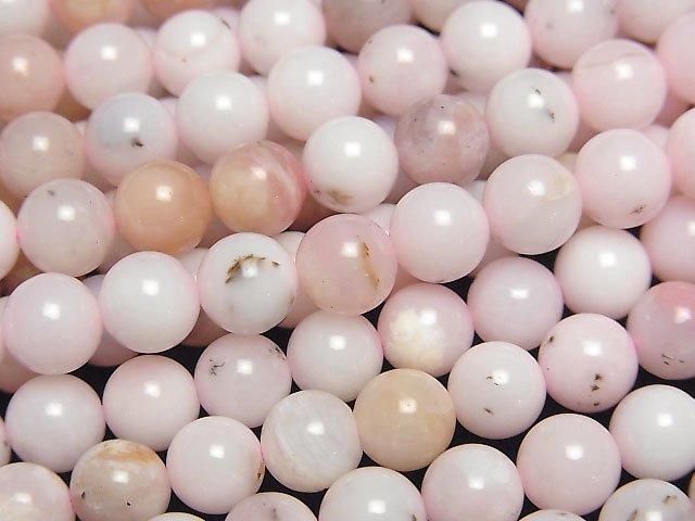 【動画】ピンクオパールAA+ ラウンド6mm 1連(約36cm)の画像