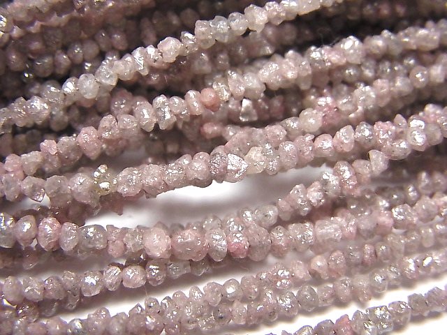 ピンクダイヤモンド チップ（ミニタンブル） 1連（約38cm）｜天然石ビーズの卸問屋・通販ケンケンジェムズ