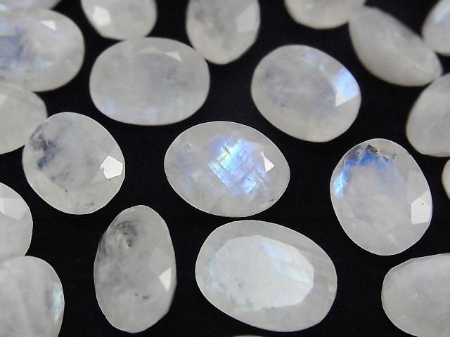 【動画】レインボームーンストーンAA++ ルース オーバルファセットカット14×10mm 2粒の画像