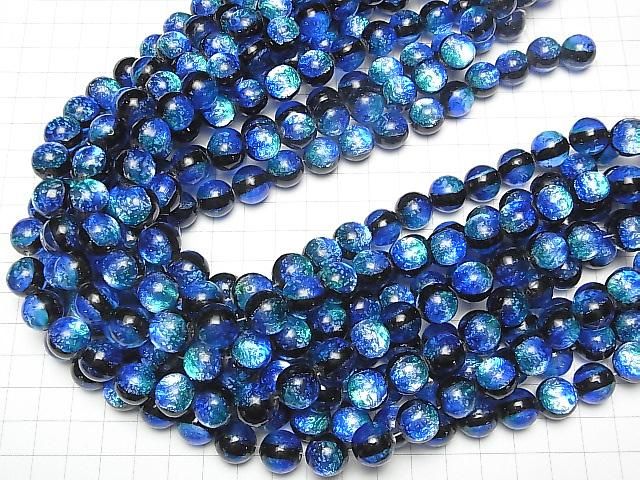【動画】とんぼ玉 ラウンド12mm 【タケトミマリン/蓄光タイプ】 1/4連~1連(約34cm) サムネイル4