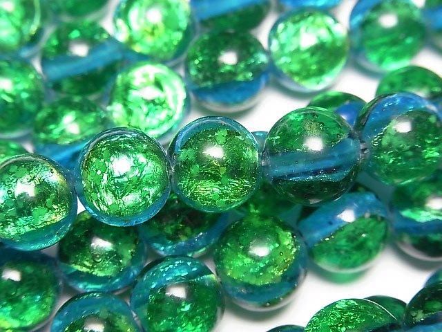 【動画】とんぼ玉 ラウンド10mm 【イヘヤマリン/蓄光タイプ】 1/4連~1連(約36cm)の画像