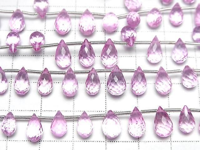 【動画】宝石質ピンクトパーズAAA- ドロップ ブリオレットカット 半連/1連(22粒) サムネイル3