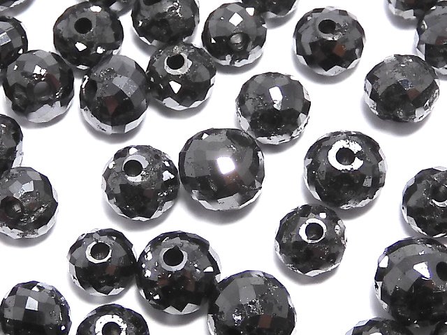 動画】【粒売り】【1mm穴】ブラックダイヤモンド ボタンカット 5粒 