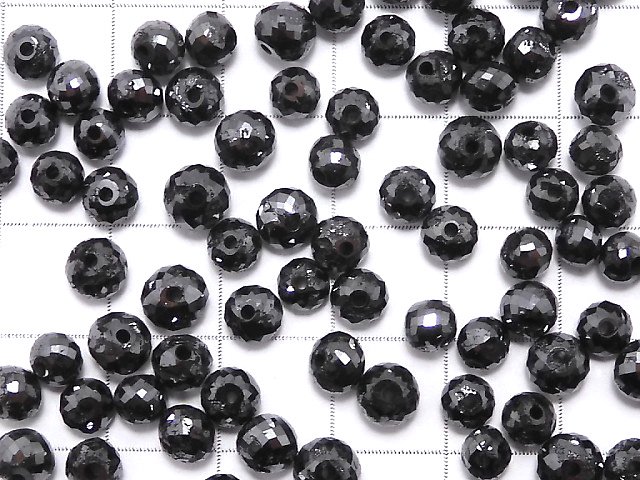 動画】【粒売り】【1mm穴】ブラックダイヤモンド ボタンカット 5粒 