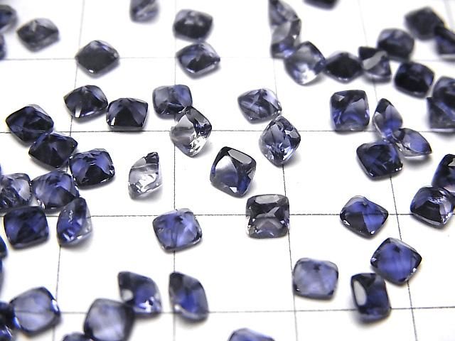 【動画】宝石質アイオライトAAA ルース スクエアファセットカット4×4mm 5粒 サムネイル2