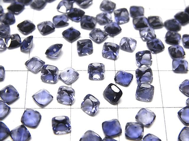 【動画】宝石質アイオライトAAA ルース スクエアファセットカット4×4mm 5粒 サムネイル3