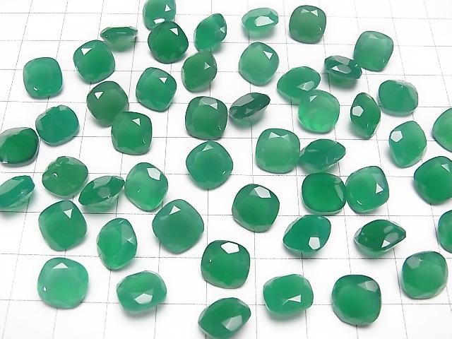 【動画】宝石質グリーンオニキスAAA ルース スクエアファセットカット10×10mm 2粒 サムネイル4